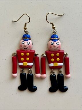 Vintage Hallmark Toy Soldier Dangle Earrings